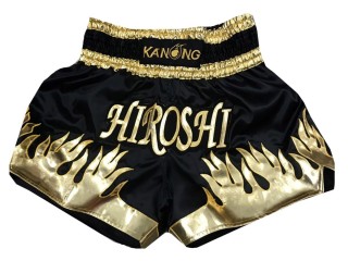 Shorts Boxe Thai Personnalisé : KNSCUST-1093 Noir